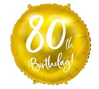 Globo de papel de aluminio para 80 cumpleaños, color dorado