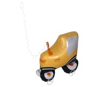 Globo de Tractor de Juguete con Rueda Deslizante | Decoración Inflable para Cumpleaños y Fiestas Temáticas, Diseño Realista, Color Amarillo, Aluminio y Plástico