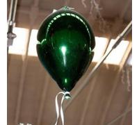 Globo decorativo de vidrio verde, diámetro 32 cm, altura 20 cm