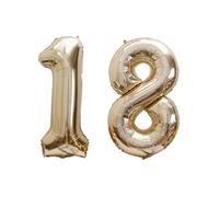 Globo dorado con números 18/81, 40 pulgadas, oro claro, decoración del 18 cumpleaños, globo gigante XXL para decoraciones de fiesta de cumpleaños 18/81, globos dorados