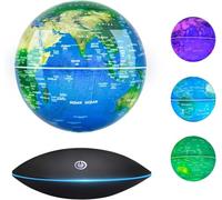 Globo Flotante de levitación magnética Mapa Mundial rotativo - Globo antigravedad para Regalo Educativo - Oficina en casa Decoración de Escritorio de Clase - (Azul EUR Enchufe)
