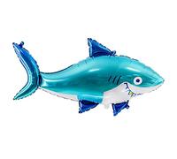 PartyDeco Globo Foil mylar con forma de tiburón, 92 x 48 cm