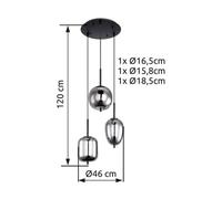 Globo Lighting Blacky lámpara colgante 1x40 W negro-humado 15345-3