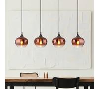 Globo Lámpara colgante Maxy, cobre/negro, cristal, 100 cm de largo, E27