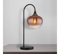 Globo Lámpara de mesa Maxy, cobre/negro, cristal, 54 cm de altura, E27