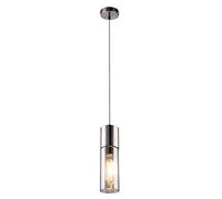 GLOBO Lámpara de techo de péndulo de diseño para sala de estar, iluminación de cristal, lámpara de humo 21000HN, cromo, mediano