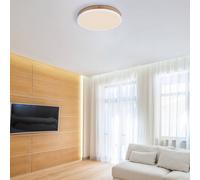 Globo Lámpara de techo LED Doro Ø 45 cm madera oscura/blanca
