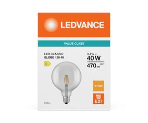 Globo LED clásico 125 40 filamento P 3.4W 827 tran 4099854467660