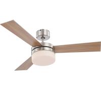 Globo Lighting Alana lámpara de techo con ventilador 2x40 W blanco-cromo-madera 0333