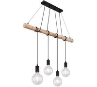 Globo Lighting Auston lámpara colgante 4x60 W negro-madera 15439-4