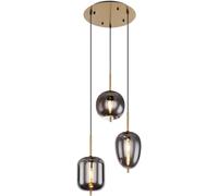 Globo Lighting Blacky I lámpara colgante 3x40 W latón-humado 15345-3MM