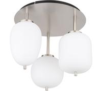 Globo Lighting Blacky I lámpara de techo 3x40 W vidrio opalino-níquel 15345-3DNO