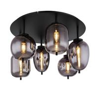 Globo Lighting Blacky lámpara de techo 6x40 W negro-ahumado 15345-6D