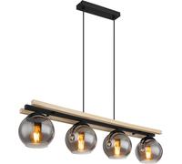 Globo Lighting Conni lámpara colgante 4x25 W negro-humado-madera 15569-4H
