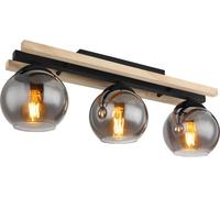 Globo Lighting Conni lámpara de techo 3x25 W negro-ahumado-madera 15569-3D