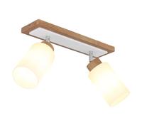 Globo Lighting Deleon lámpara de pared 2x60 W blanco-madera 15977-2