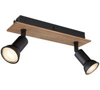 Globo Lighting Drew lámpara de pared 2x35 W negro-madera 57998-2W