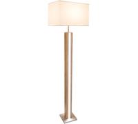 Globo Lámpara de pie Forest, madera/beige, tela, E27 + LED, atenuable