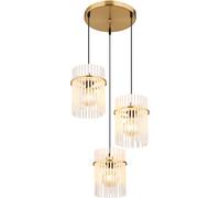 Globo Lighting Gorley lámpara colgante 3x60 W blanco-negro-oro 15698-3HRM