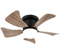 Globo Lighting Hines lámpara de techo 1x9 W negro-madera 03609H