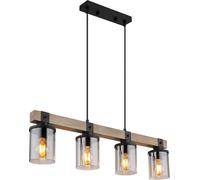 Globo Lighting Lila lámpara colgante 4x60 W negro-madera 15555-4H