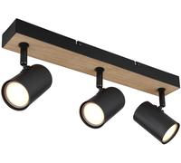 Globo Lighting Robby lámpara de techo 3x35 W negro-madera 57911-3BW