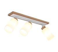 Globo Lighting Rowena lámpara de techo 3x60 W blanco-madera 15977-3