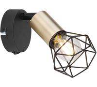 Globo Lighting Xara I lámpara de pared 1x40 W negro-latón 54802S-1AB