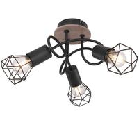 Globo Lighting Xara I lámpara de techo 3x40 W negro-madera 54802S-3DH