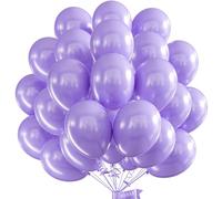 Globo morado pastel de 12 pulgadas, 100 globos morado lavanda macarrón | Globos de látex para baby shower, cumpleaños, princesa, unicornio, sirena, mariposa, decoración de fiesta temática