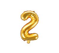 Globo Mylar con forma de número 2 dos dorado 35 cm cumpleaños adulto niño Año Nuevo