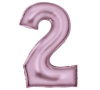 Globo N34 de seda con número grande, color rosa pastel, 86 cm