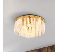 Globo Plafón Gorley, blanco/dorado, cristal, Ø 50 cm, 5 luces, E27