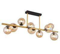 Globo Lighting Lámpara de techo Riha 56135-9D 9 luces x3.5 W negro-oro-ámbar 87 cm