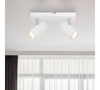 Globo Robby downlight de techo, blanco, longitud 26 cm, 2 luces, metal