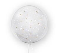 Globo tematica 'puntos' blancos y dorados 45 cm