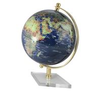 Globo terráqueo de latón, diámetro 30 cm, color azul oscuro