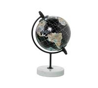 Globo terraqueo de metal en color negro 14.5x8.5x8.5 cm