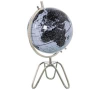 Globo terraqueo diametro 20cm blanco, negro metal sobremesa 20x38cm