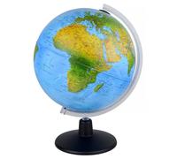 Globo terráqueo físico/político iluminado, diámetro de 25 cm
