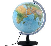 Globo terráqueo giratorio, con iluminación, de 40 cm de diámetro, que muestra tanto aspectos físicos como políticos, ideal para uso escolar