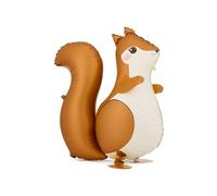 Globo de aluminio con diseño de ardilla, 59 x 51 cm, para helio, globo de helio con patas de 15 cm, figura de animales, decoración para fiestas, cumpleaños, animales del bosque, crema y marrón