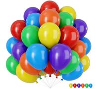 Globos Arcoíris, 60 Piezas 12 Pulgadas Color Arcoíris Globos de cumpleaños, Rojo Púrpura Naranja Azul Verde Amarillo Globo de Látex Globo Fiesta para Cumpleaños Boda Baby Shower Bautizo Aniversario