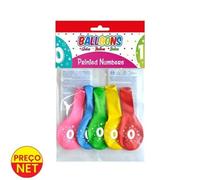 Globos Cumpleaños Números Pintados Pack 5