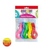 Globos Cumpleaños Números Pintados Pack 5