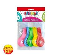 Globos Cumpleaños Números Pintados Pack 5