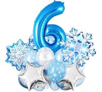 Globos de Aluminio de Copo de Nieve, Globo Numero 6 Cumpleaños, Globos Copo de Nieve, Globo de Nieves, Globoss Foil Copos de Nieves, Globoes Temáticos de Invierno, Globoss Cumpleaños Niña