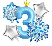 Globos de Aluminio de Copo de Nieve, Globos Copos de Nieve, Globo Numero 3 Cumpleaños, Globo Foil Copo de Nieves, Globoes de Nieves, Globoes Numero 3, Globoss Temáticos de Invierno