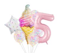 Globos de de aluminio con forma de estrella de helado, decoraciones para fiesta de cumpleaños, globos de Navidad