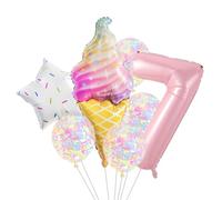 Globos de de aluminio con forma de estrella de helado, decoraciones para fiesta de cumpleaños, globos de Navidad